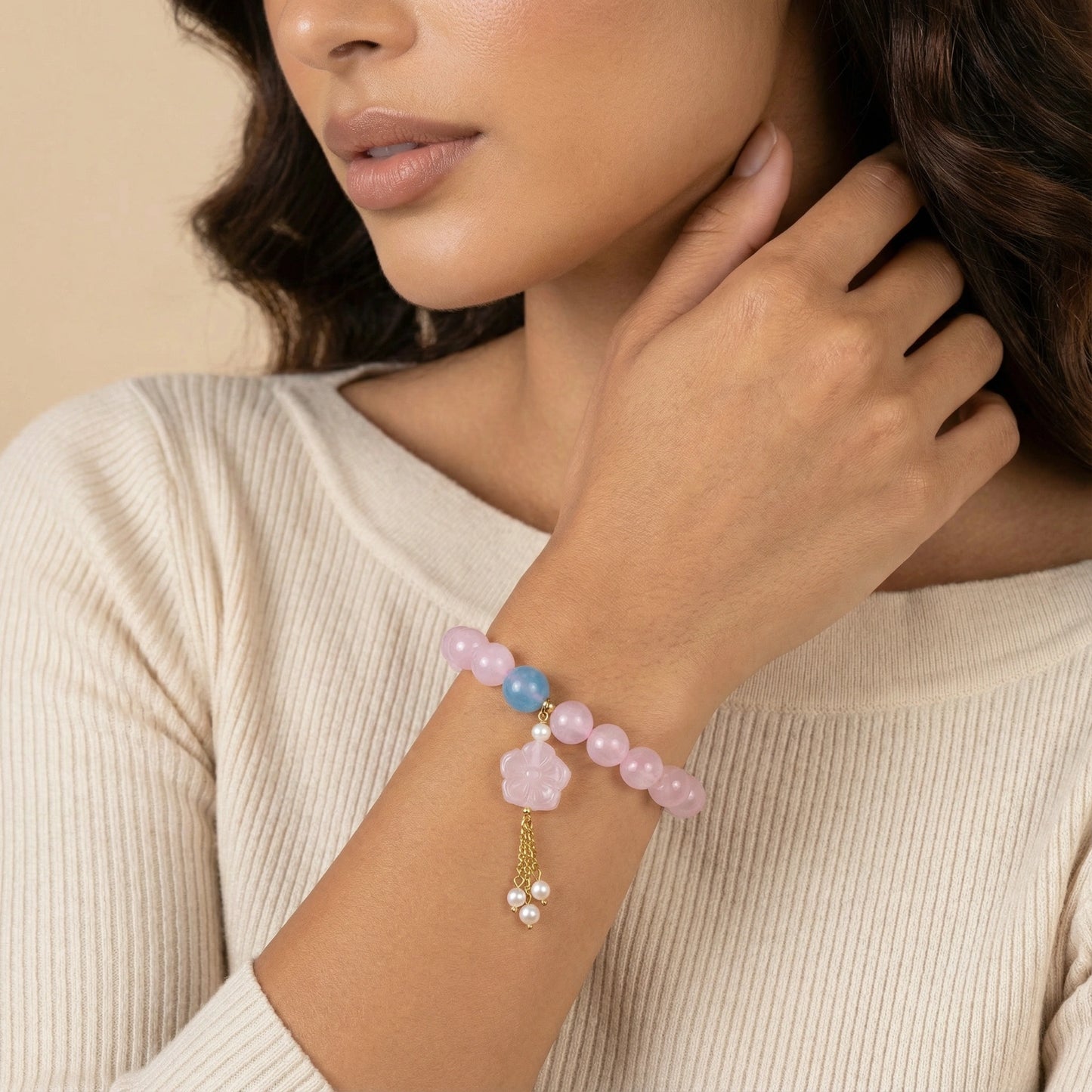 Rose Quartz Dreams Bracelet by ELLEAURE