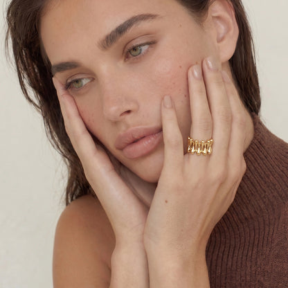 Golden Rope Sculpture Ring by ELLEAURE