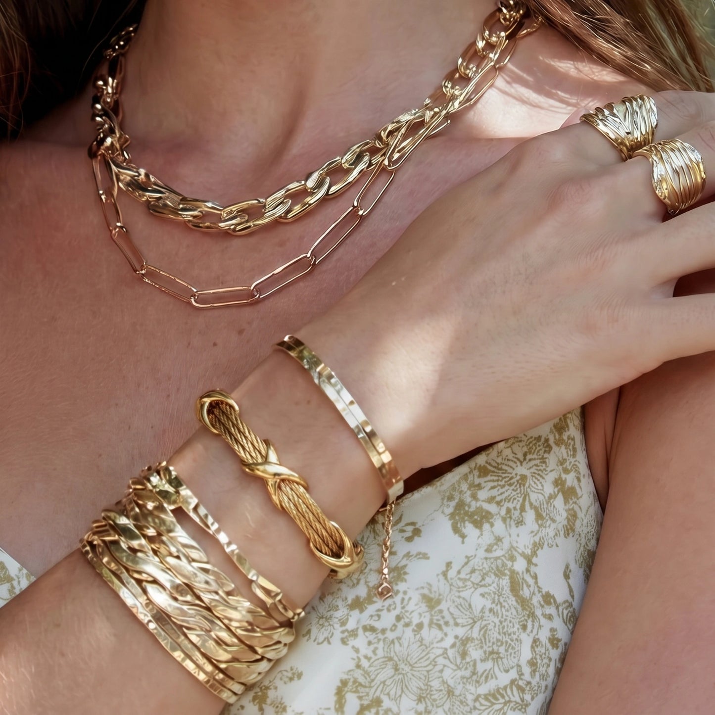 Cross Knot Cable Bracelet by ELLEAURE