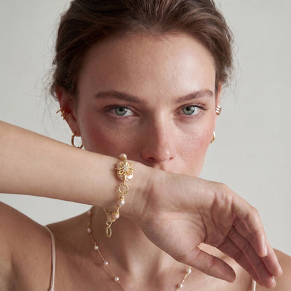 Baroque Pearl Bloom Bracelet by ELLEAURE