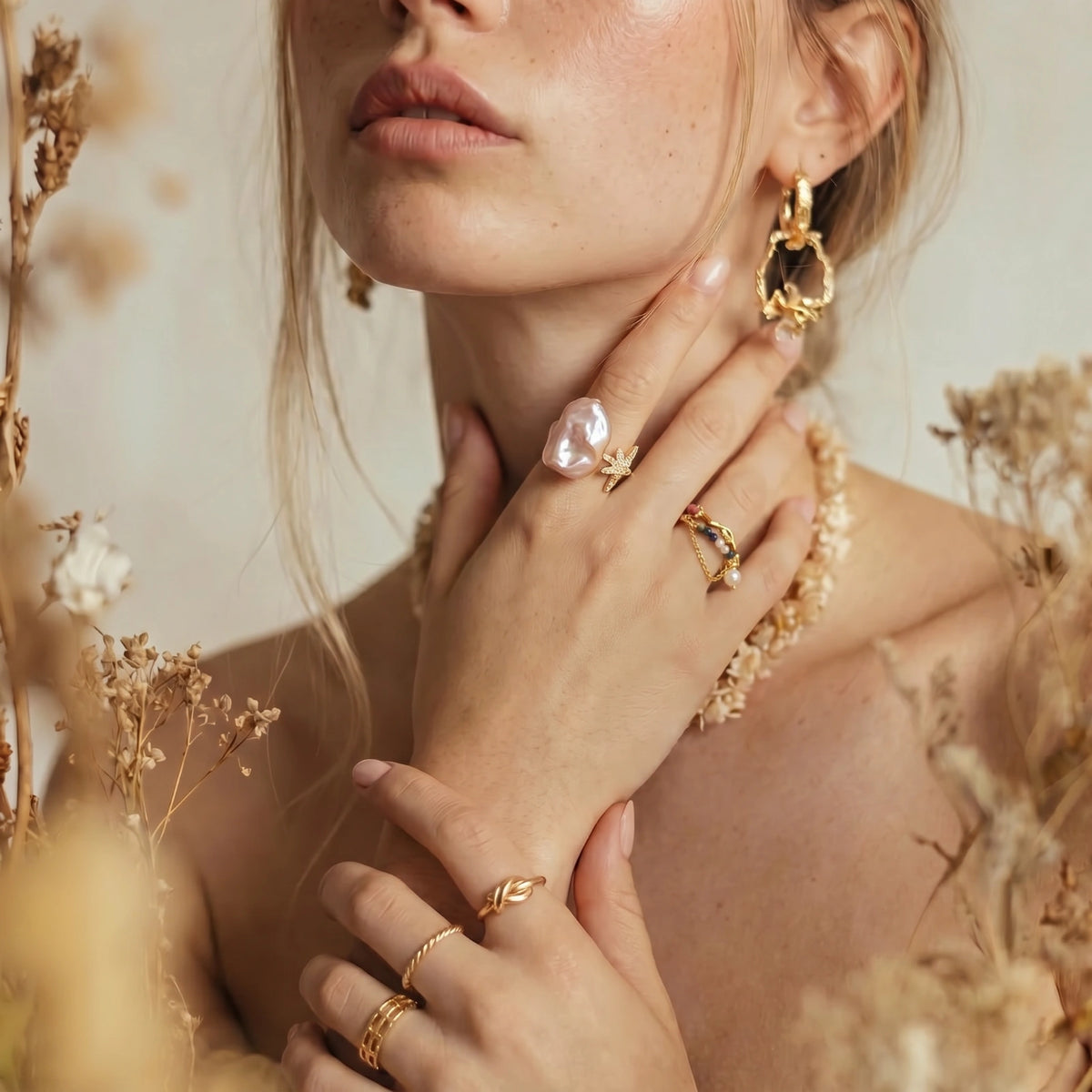 Starlit Pearl Dreams Ring by ELLEAURE